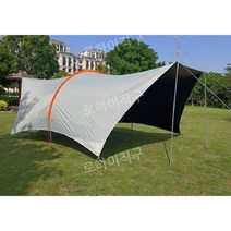 터널형타프 쉘터 그늘막 캠핑 암막 텐트 방수 차박 초대형, 6x6코팅커피색+카드그색