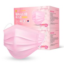 퓨어시스 MB 필터 3중 마스크, 핑크, 100매