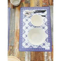 이탈리아산 수입 pp식탁매트 유럽 양면 테이블매트, 블루