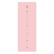 Lezyan 5mm PU 천연 고무 자세 라인 요가 매트 피트니스 미끄럼 방지 충격 흡수 땀 흡수 스포츠 필라테스 휘트니스친환경요가매트 가네샤요가매트, 연분홍색