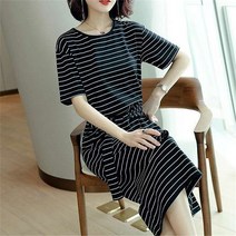 빅사이즈 여름 반팔 롱원피스 루밍스트OPS