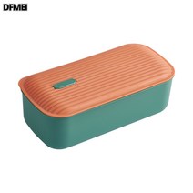 DFMEI 가정용 수저통 주방 물빠짐 수저통 뚜껑이 있는 방진식기 수납함, 라임그린