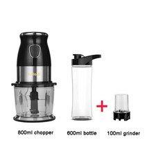 BPA 프리 500W 휴대용 개인 블렌더 믹서 푸드 프로세서 보울 600ml 쥬서 병 고기 분쇄기 베이비 메이커, 2.With extra grind cup - EU 플러
