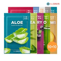 더샘 내추럴 마스크 시트 10+10 (택2), 쌀 10매/쌀 10매