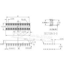 알루미늄 프로파일 IC 소켓 DIP8 DIP14 DIP16 DIP18 DIP20 DIP28 DIP40 핀 둥근 구멍 2.54 PCB 커넥터 DIP 6 8 14 16 18 20 28, Square Hole, 5 pieces-lot, 6PIN