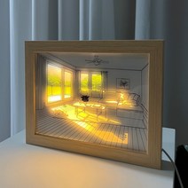 니드닛 사계절 3색 조명 그림 액자 인테리어 무드등, 봄