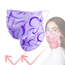 자외선차단 마스크 여성 골프 등산 얼굴 UV 햇빛차단 안면마스크, 무늬-보라