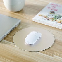 에르고디자인 알루미늄 서클 엣지 마우스패드, 골드, 1개