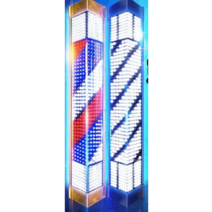 LED 미용실 싸인볼 조명 사인볼 원통형 바버샵 뷰티샵 이발소 회전 조명 간판, S 눈부신 흑백  길이 65 너비 18cm