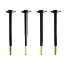 우드슬랩 다리 테이블 가구 높이조절 가구 다리 45-72cm 의자 테이퍼드 금속 발 드레싱 테이블 식탁 용, 06 BlackGold 45cm