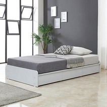 슈퍼싱글프레임 수납형 원룸 1인용침대 자취방 중학생 부부트윈 작은방 BED, LPM화이트(무광)