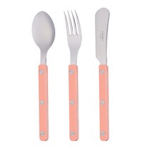 사브르 비스트로 커트러리 1인 디저트세트 3P, 누드핑크, 티스푼, 케이크포크, 스프레더