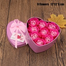 특이한꽃다발 비누꽃도매 이색 비누꽃다발 9pcs 비누 장미 꽃 곰 선물 상자 크리스마스 생일 발렌타인 웨딩, 02 PK