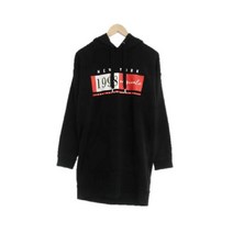 h&m 블랙 면혼방 후드원피스 여자 4182