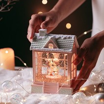 모리앤 러브하우스 뮤직 조명오르골 자동 눈날림기능 키스 핑크