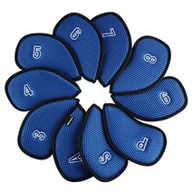 Andux 골프 헤드 아이언 커버 자수 10개대 MTS14 5가지색, 블루