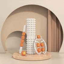 LEYDUN EVA 폼롤러 돌기형 4 in 1 마사지 세트, 노란색