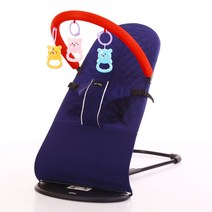 작은박사 아기 바운서 신생아 흔들의자 크래들스윙, 블루 부티크 면+완구걸이+3 장난감