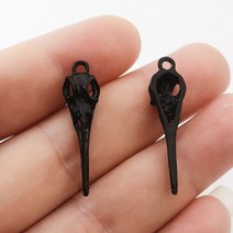 팬던트 목걸이 써지컬10pcs 레이븐 해골 버드 헤드 매력 35x9mm 티벳 실버 도금 펜던트 골동품 보석 만들기