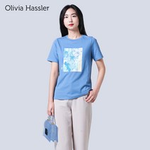 올리비아하슬러 플라워 프린트 반팔 티셔츠 OHBMTS905