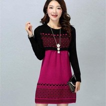 중년 여성 롱 니트티 겨울 스웨터 원피스 엄마옷nbf60 weizhi