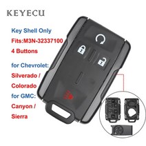 해외 Keyecu 교체 원격 자동차 키 케이스 케이스 케이스 4 버튼 Chevrolet Silverado Colorado GMC Canyon, One Color, One Size