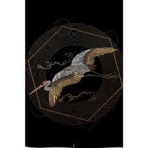 철망 파티션 래핑 칸막이 타공판 가벽 아일랜드식탁 가림막 네트망 공간분리 일본식 도어 커튼 커튼 일본식 간단한 도어 커튼 실내 복도 커튼 발코니 반 차폐 및, 일본 크레인, 폭 75cm x 높이 100cm