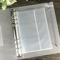 마카롱 컬러 A5 A6 6 링 바인더 PU 클립 온 노트북 가죽 루즈핏 잎 커버 저널 귀여운 문구, 10pcs_4