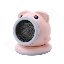 Kazama 750W 회전식 귀여운 돼지돌이 미니온풍기 KZ349, 핑크색