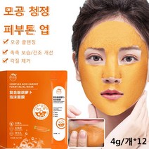1+1 복합산 당근 버블 마스크 버블팩 클렌징 마스크 모공팩 블랙헤드 제거/ 모공 청정/ 자동 발포/ 좁쌀여드름 완화, 4g*12개입/박스*2