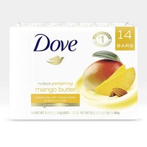 Dove 망고 버터 뷰티 바 3.75 oz 14개입 건성 용 보습