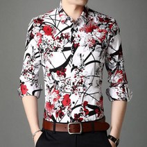 조폭 셔츠 컨셉 패턴 레트로 여름 남자 복고 화려한 남방 깡패 건달