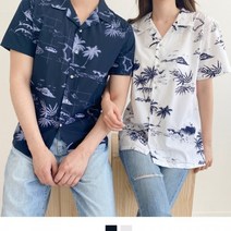 커플시밀러룩 야자수 오픈카라 하와이안셔츠 빅사이즈커플시밀러룩 커플룩 시밀러룩 린넨셔츠 하와이안셔츠 커플셔츠 반팔블라우스 20대커플룩 30대커플룩 반팔셔츠 여름셔츠 반팔남방 오버핏셔츠 여름블라우스 커플남방