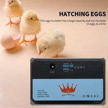 뜨거운 15 계란 Incubator 시간 제어 편리한 자동 Brooding 기계 온도 조절 치킨 계란 메추라기 도구|사료 & 물 보급품|, 1개, EU