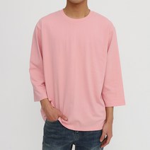 더베이직샵 소프트터치 베이직 코마사 16수 크루넥 7부 티셔츠