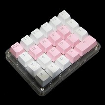 매크로 키보드 텐키 숫자키패드 프로그램 기계식 키패드 23 키 블루 핑크 pbt 키캡 rgb 백라이트 다채로운 라이트 게임 pc 노트북 mac win7 8 10, 게이트론 옐로우, 화이트 핑크