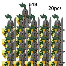 중세 군사 세트 피규어 빌딩 블록 헬멧 군인 부품 기사 무기 로마 검 액세서리, 협력사, 519호