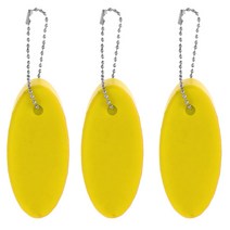 THE WAROOM SHOP 3 조각 워터 스포츠 요트 보트 낚시 수영 해변 서핑 플로팅 타원형 키 체인 키링 키 플로트 부이-색상, 설명, 옐로우