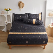 라지킹침대 Winter Bed Cover Polyester Fitted Sheet King Queen Size Bedspread All-around Elastic Rubber Ba, [04] 200x220x25cm 1pcs, [01] 1