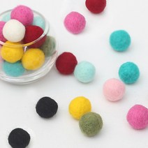 20mm 양모볼(4개) / 양모 펠트 악세사리 크리스마스 리스 만들기 재료 고양이 장난감, 100프로 양모 화이트