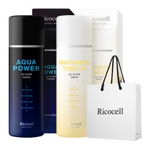 리코셀 퍼펙트 맨 올인원 150ml 2개 + 쇼핑백 증정 / 남성 올인원 화장품 선물세트 / 아쿠아 파워 / 화이트닝 톤업 / 미백+주름 2중 기능성 / 명절 한가위 선물, 아쿠아파워+미백 톤업 올인원 150ml /쇼핑백