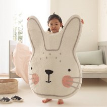 귀여운 토끼 여자아이 어린이방 침실 러그 미끄럼방지 흰색 아이방러그