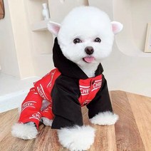 강아지 겨울 옷 티셔츠 애견의류 소형 개와 고양이용 귀여운 잠 부드럽고 통기성 개 액세서리 코트, 3.Black red - M3.25kg