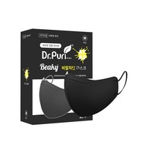 닥터퓨리 KFAD 비키 새부리형 비말차단 마스크 블랙 중형 25매(5매입 x 5입포장)
