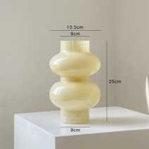 인테리어 도자기 이케바나화병 미니꽃병 유리화병, 17. 밀크 옐로우