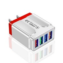 가성비Lovebay 핸드폰 충전기 12 고속 USB 4포트 유니버설 어댑터, 10Plug Red
