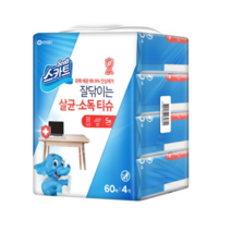 스카트 잘닦이는 살균 소독 티슈 60p, 12개