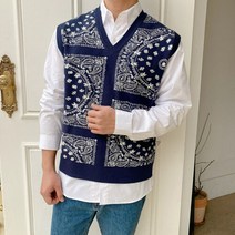 봄코디 페이즐리 니트 조끼