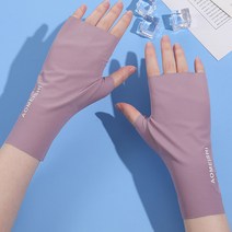 신페이드 여성 여자 장갑 터치 손가락 반장갑 운전 자외선차단 봄 여름 가을, 인디핑크