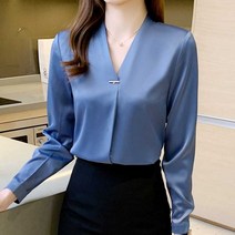나미나라 하객룩 복스타일링 봄가을 오피스룩 결혼식코디 카라없는브이넥 쉬폰 1WA402F6